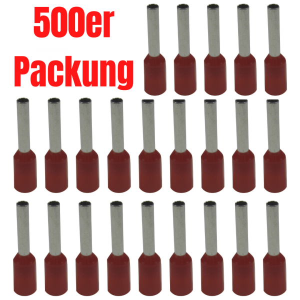 Aderendhülsen - 1,00mm² - Rot (500er Pack)